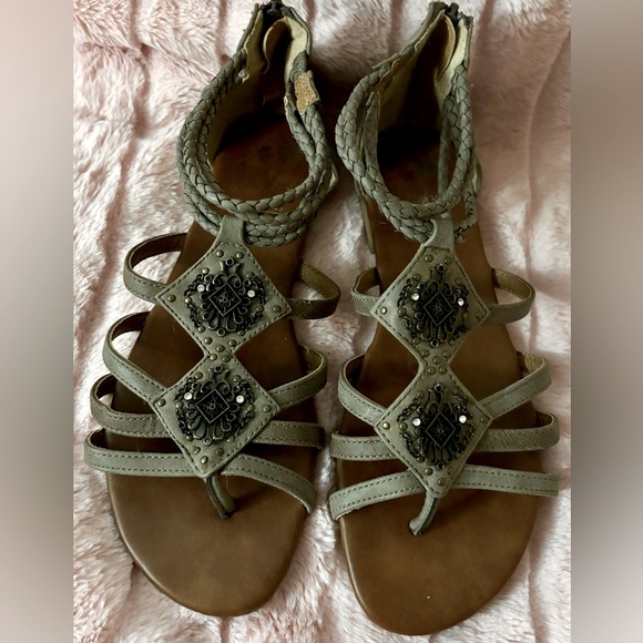 Gray Jellypop Gladiator Sandals - Picture 1 of 9